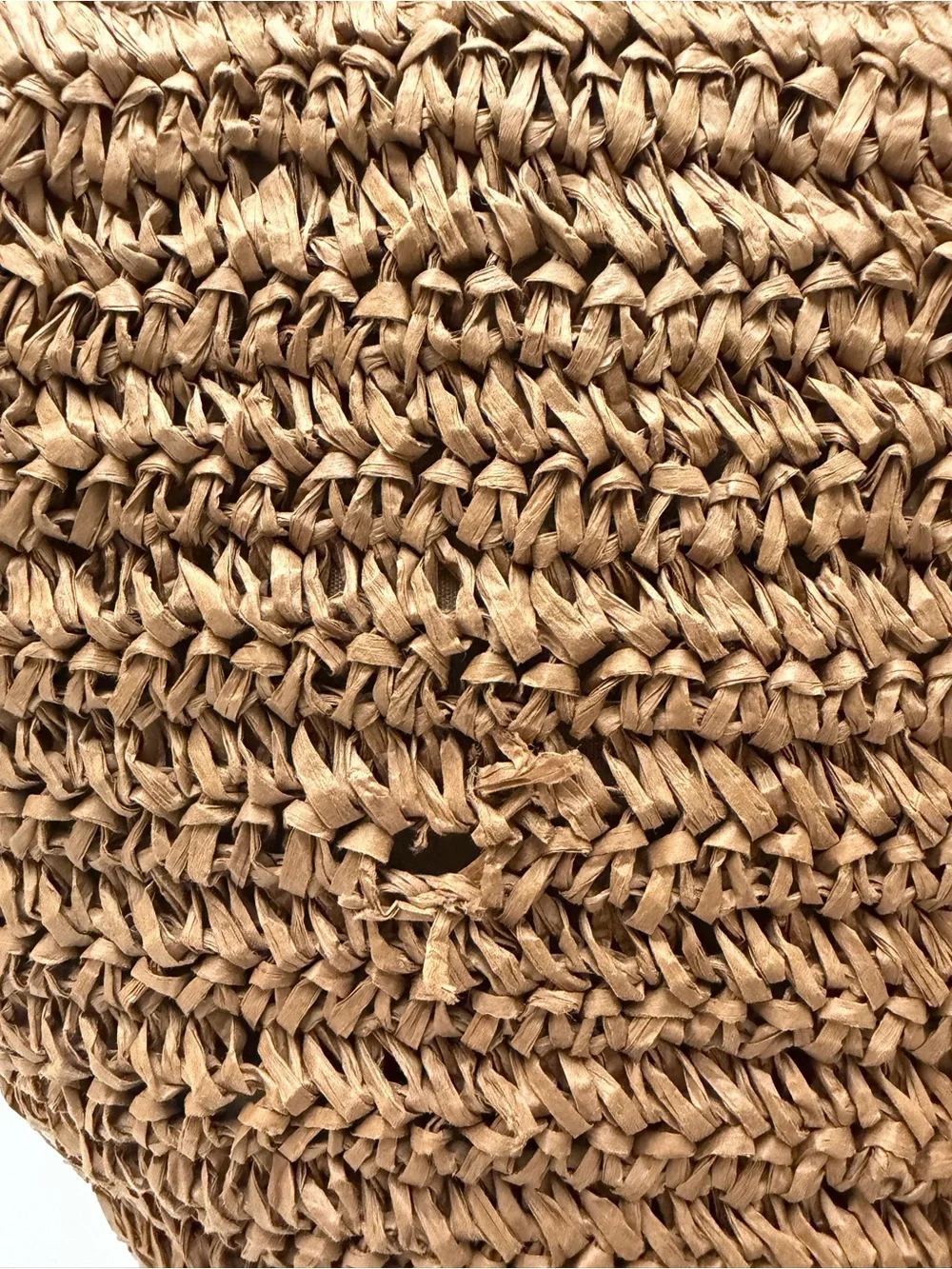 Handcrafted Paper Raffia Tote Bag with Blue Floral Beading